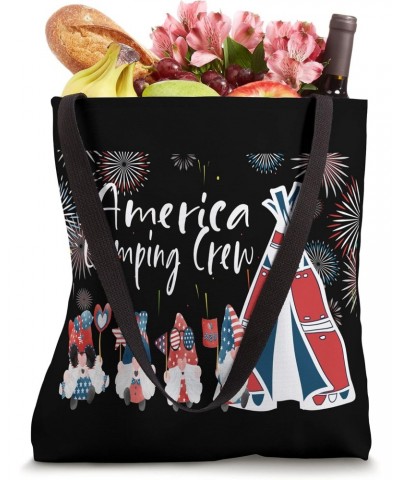 Funny Camping Gnomes Crew America Camper Outdoor 4th of July Tote Bag $9.45 Totes