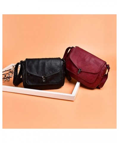 Fashion Crossbody Bag Women Cambridge bag Vintage Simple Bag Pu Leather (Red) Black $31.93 Totes