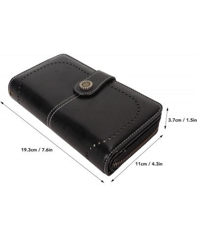 Leather Wallet with Blocking, Leather Wallet for Women, Durable, Double Snap Button, Comfortable Elasticity, Large Capacity w...