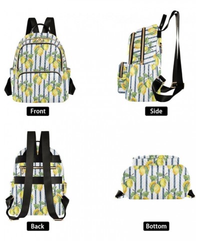 Lemon Branches and Dark Stripes Women's Backpack Purse Causal Daypack Work Travel Business Trip Bag Shoulder Bag Medium $20.1...