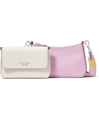 Colorblocked Saffiano Leather Double Up Crossbody, Parchment Multi $119.88 Crossbody Bags