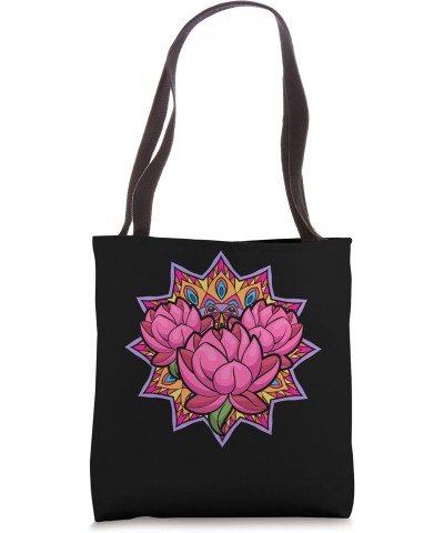 Flower Blossom Spiritual Yogi Boho Mandala Yoga Lotus Tote Bag $12.04 Totes