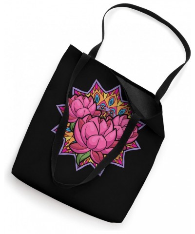 Flower Blossom Spiritual Yogi Boho Mandala Yoga Lotus Tote Bag $12.04 Totes