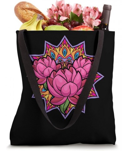 Flower Blossom Spiritual Yogi Boho Mandala Yoga Lotus Tote Bag $12.04 Totes