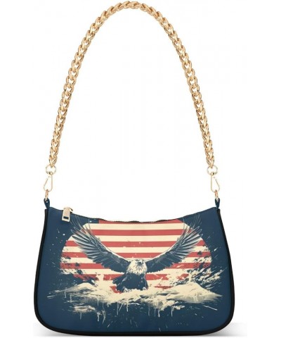 Shoulder Bags for Women American US Flag Independence Day Patriotic Hobo Tote Handbag Small Clutch Purse with Zipper Closure ...