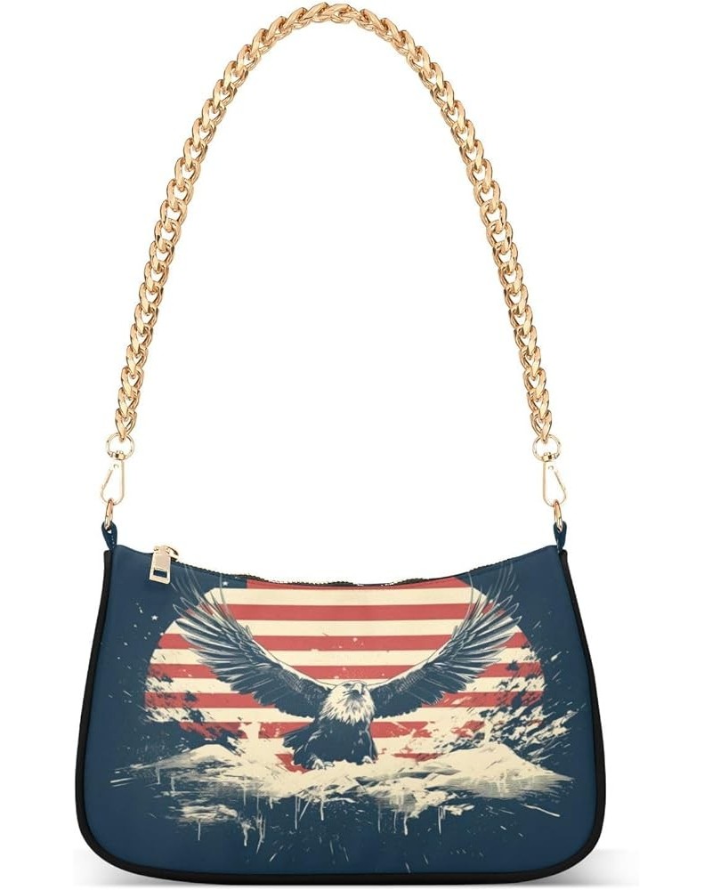 Shoulder Bags for Women American US Flag Independence Day Patriotic Hobo Tote Handbag Small Clutch Purse with Zipper Closure ...