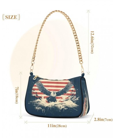 Shoulder Bags for Women American US Flag Independence Day Patriotic Hobo Tote Handbag Small Clutch Purse with Zipper Closure ...