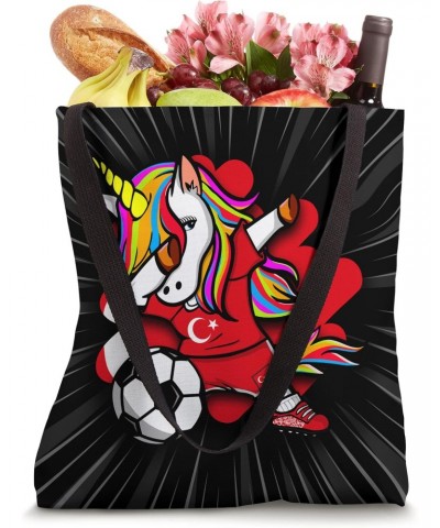 Dabbing Unicorn Turkey Soccer Fans Jersey Turkish Football Tote Bag $11.00 Totes