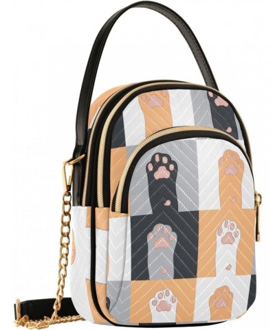 Cat Paws Crossbody Bags for Women Crossbody Tote Bag Wallet Purses with Chain Strap for Women $12.74 Totes