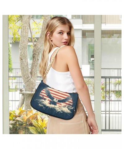 Shoulder Bags for Women American US Flag Independence Day Patriotic Hobo Tote Handbag Small Clutch Purse with Zipper Closure ...