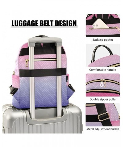 Women Backpack Gradient Purple Pink Anti-Theft Travel Backpack with Luggage Belt Durable Lightweight Handbag Lady Purse Roomy...