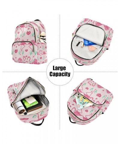 Fashion Backpack Mini Backpack Purse Casual Daily Backpack Green Grass Flamingos for Travel for College Work Small $20.05 Bac...