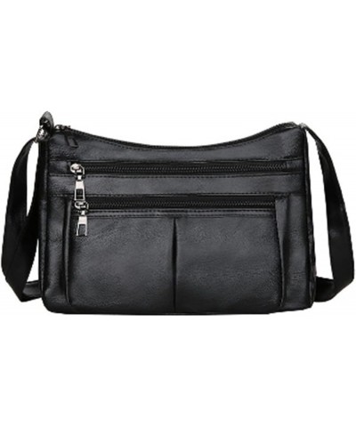 Purse Changer Fashion And Retro Versatile Leather Bag (Black, One Size) Black $11.25 Totes