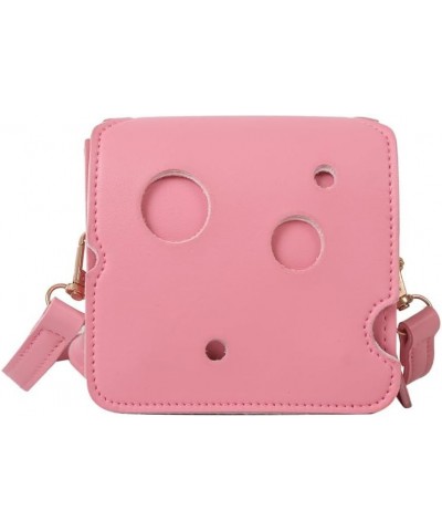 Cute Cheese Crossbody Bag Women'S Fashion Shoulder Handbags Cartoon Cheese Mini Crossbody Purse Shoulder Bag Square-pink $11....