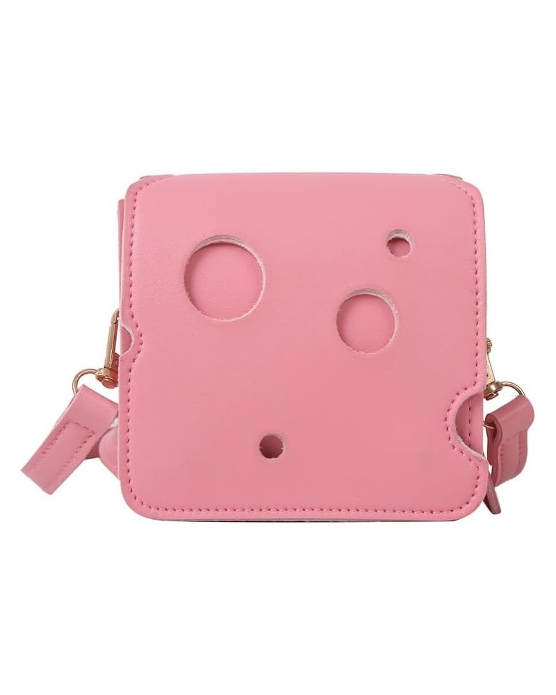 Cute Cheese Crossbody Bag Women'S Fashion Shoulder Handbags Cartoon Cheese Mini Crossbody Purse Shoulder Bag Square-pink $11....