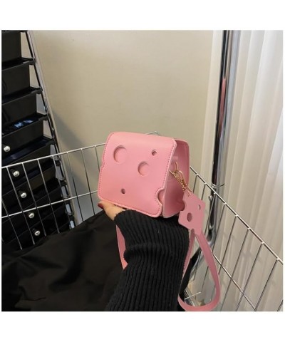 Cute Cheese Crossbody Bag Women'S Fashion Shoulder Handbags Cartoon Cheese Mini Crossbody Purse Shoulder Bag Square-pink $11....