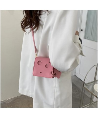 Cute Cheese Crossbody Bag Women'S Fashion Shoulder Handbags Cartoon Cheese Mini Crossbody Purse Shoulder Bag Square-pink $11....