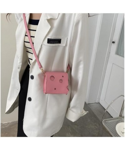 Cute Cheese Crossbody Bag Women'S Fashion Shoulder Handbags Cartoon Cheese Mini Crossbody Purse Shoulder Bag Square-pink $11....