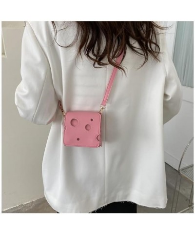 Cute Cheese Crossbody Bag Women'S Fashion Shoulder Handbags Cartoon Cheese Mini Crossbody Purse Shoulder Bag Square-pink $11....