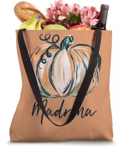 Madrina Watercolor Pumpkin Fall Thanksgiving Halloween 2022 Tote Bag $15.93 Totes