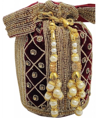 Women's Ethnic Rajasthani Silk Potli Bag By Indian Collectible $40.01 Clutches