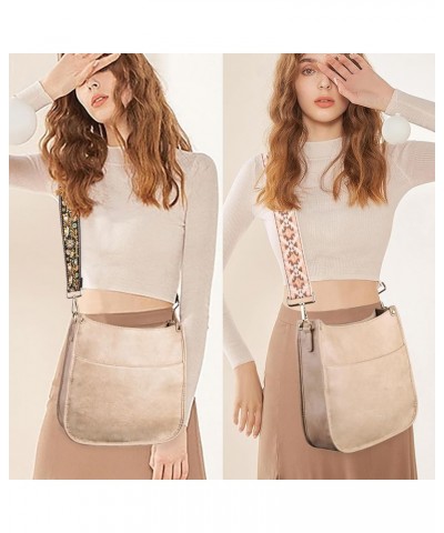 Vegan Leather Crossbody Fashion Shoulder Bag Purse with Adjustable Strap B1-light Khaki $9.68 Crossbody Bags