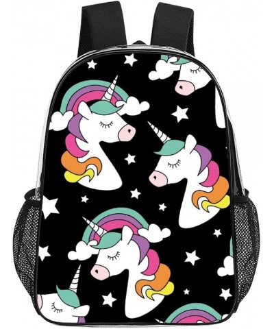 Cute Unicorns Mint Green Clear Backpack with Padded Straps Pattern203 One Size $17.35 Backpacks