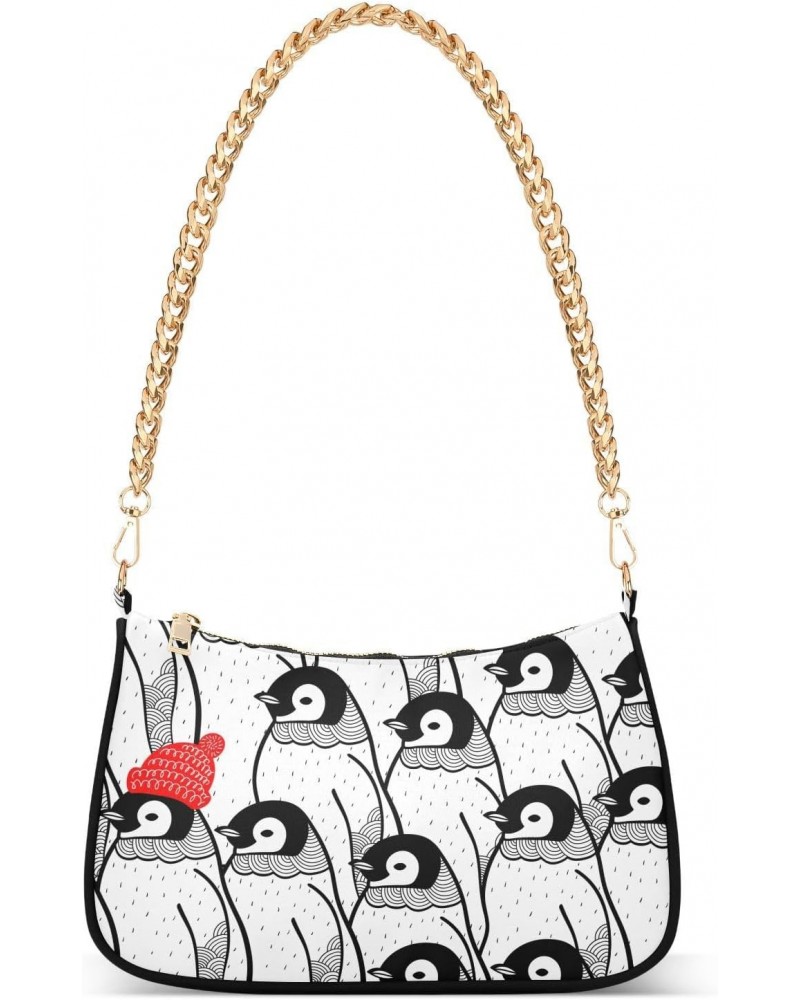 Shoulder Bag Penguin Red Grey Women Clutch Handbag Shoulder Purch Date Chain Bag Tote Bag Spring Holiday Birthday Gift for Gi...