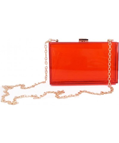 Women Evening Clutch Chain Bag Transparent Acrylic Shoulder Bags Purse-TS Purple Ts Red $19.93 Evening Bags