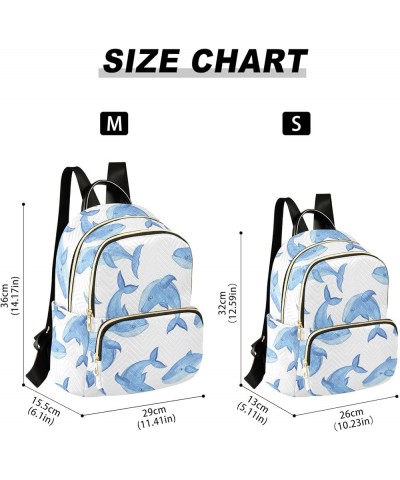 Travel Backpack Purse for Women Fashion Anti-theft Work Casual Blue Whale Cartoon Style Daypack Shoulder Bag Medium Size Smal...