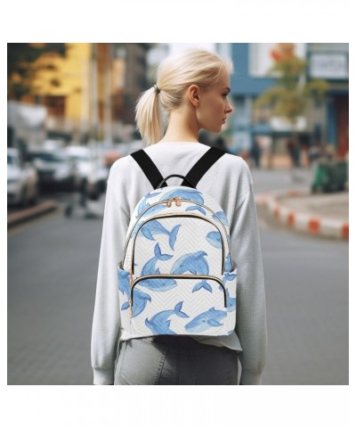 Travel Backpack Purse for Women Fashion Anti-theft Work Casual Blue Whale Cartoon Style Daypack Shoulder Bag Medium Size Smal...