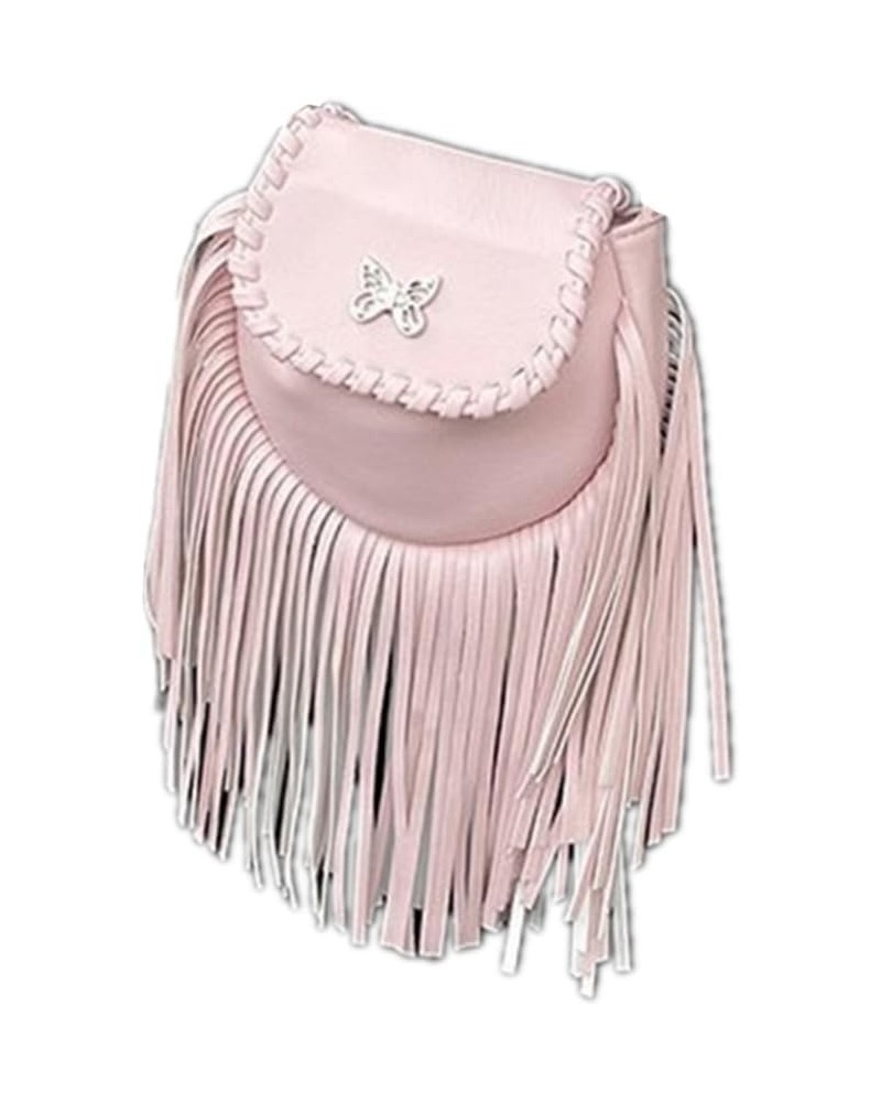 Mini Butterfly Fringe Small Shoulder Bag Stylish crossbody bag for women Pink $16.16 Crossbody Bags