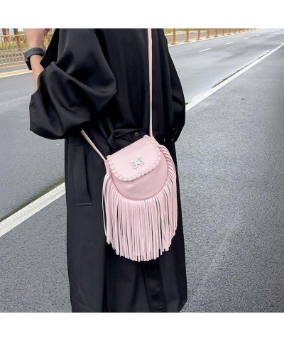 Mini Butterfly Fringe Small Shoulder Bag Stylish crossbody bag for women Pink $16.16 Crossbody Bags