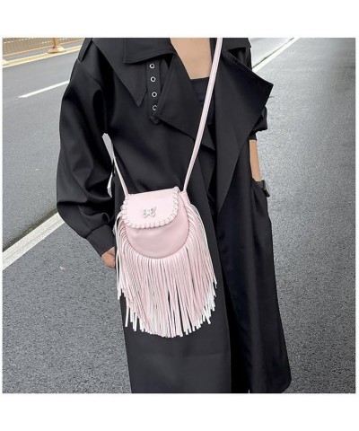 Mini Butterfly Fringe Small Shoulder Bag Stylish crossbody bag for women Pink $16.16 Crossbody Bags