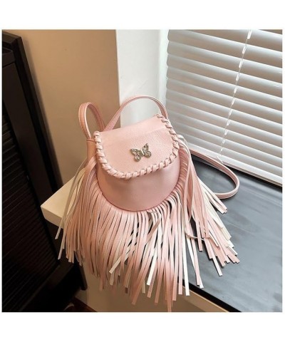 Mini Butterfly Fringe Small Shoulder Bag Stylish crossbody bag for women Pink $16.16 Crossbody Bags