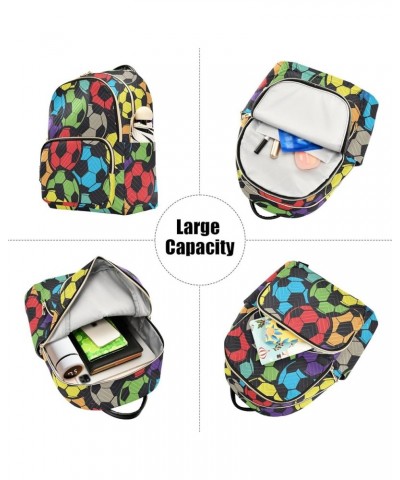 Mini Backpack Purse for Women Lightweight Girls Small Size Abstract Football Pattern School Teens College Traveling Medium $1...