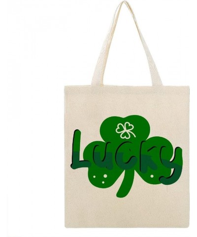 St. Patrick's Day Love Canvas Tote Bag For Woman Funny Aesthetic Shopping Book Tote Bag Recyclable Reusable Grocery Bags Styl...