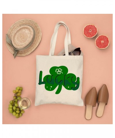 St. Patrick's Day Love Canvas Tote Bag For Woman Funny Aesthetic Shopping Book Tote Bag Recyclable Reusable Grocery Bags Styl...