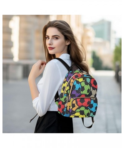 Mini Backpack Purse for Women Lightweight Girls Small Size Abstract Football Pattern School Teens College Traveling Medium $1...