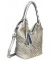 Zzfab Gem Studded V Chevron Tall Hobo Sparkle Purse Pewter $23.31 Hobo Bags