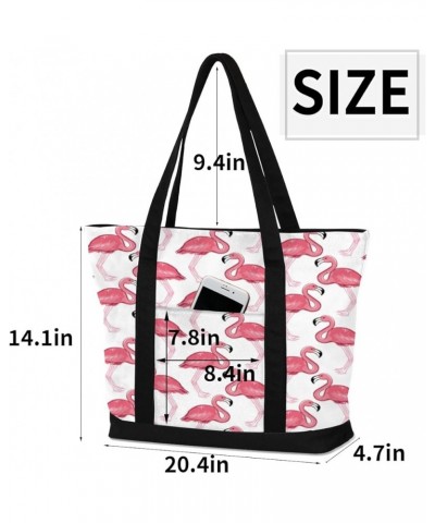 Tote Bag for Women Canvas Shoulder Bag Large Casual Handbag Lightweight Tote Bag with Zipper for Work Travel Shopping Retro F...