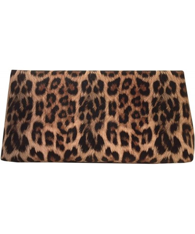 Synthetic Leather Leopard Print Fold Over Clutch Brown $19.76 Clutches