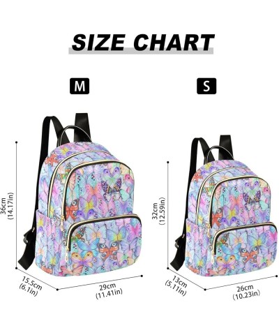 Mini Backpack for Women, Botanical Summer Colorful Butterflies Travel Backpack Purse for Ladies, Small Bookbag Daypack Should...