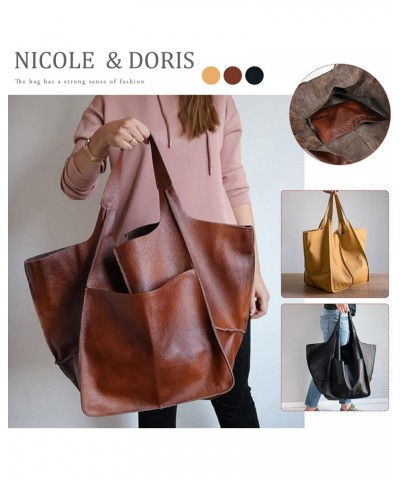 Large Carry on Handbags Oversized Tote Bags for Women Hobo and Shoulder Bags Soft PU Leather Shopping Bag $24.18 Totes