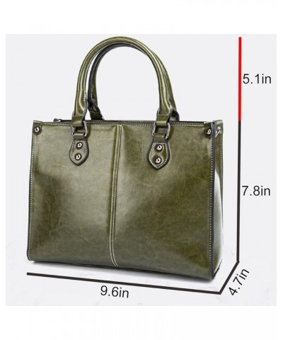 Handbags and Purses for Women Cow Leather Shoulder Bag Fashion Top-Handle Satchel Retro Tote Crossbody Bag Coffee Green $35.4...