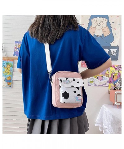 Kawaii Bag Cute Cow Bag Kawaii Cow Canvas Bag Shopping Japanese Forest Bag Pink(黑色) Blue $10.00 Shoulder Bags