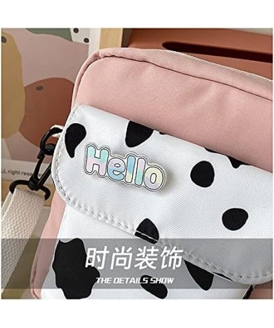 Kawaii Bag Cute Cow Bag Kawaii Cow Canvas Bag Shopping Japanese Forest Bag Pink(黑色) Blue $10.00 Shoulder Bags