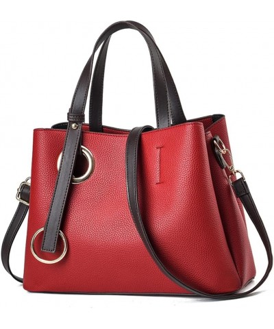 Large Top Handle Satchel Handbag for Women Leather Tote Purse Fashion Classic Crossbody Bag Casual Shoulder Bag Red $19.35 Totes