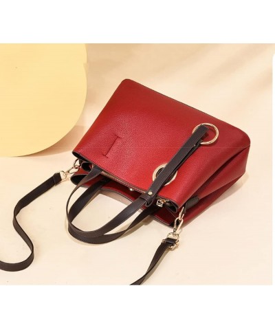 Large Top Handle Satchel Handbag for Women Leather Tote Purse Fashion Classic Crossbody Bag Casual Shoulder Bag Red $19.35 Totes