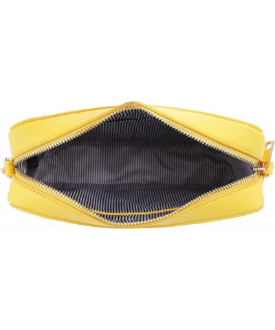 Women's Saffiano Crossbody Camera Bag Designer Shoulder Purse with Chain and Leather Strap Yellow $18.23 Crossbody Bags